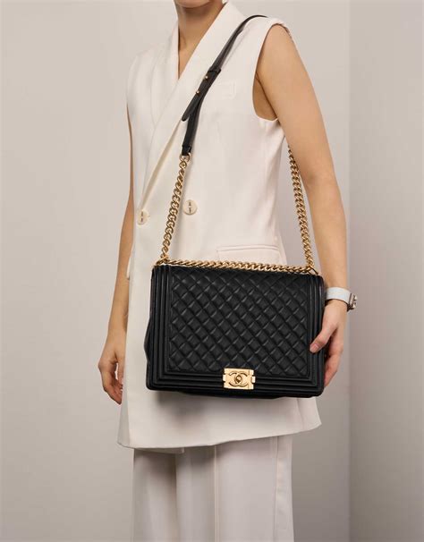 chanel boy bag large black and gold|chanel boyfriend bag medium.